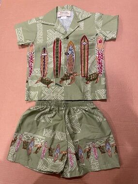 Royal Creations Kids Surfboard & Turtle Matching Set - Sage Green